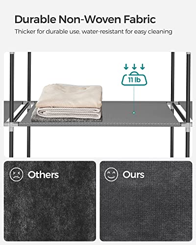 SONGMICS Portable Closet with Cover, 4 Hanging Rods and Shelves - Image 7