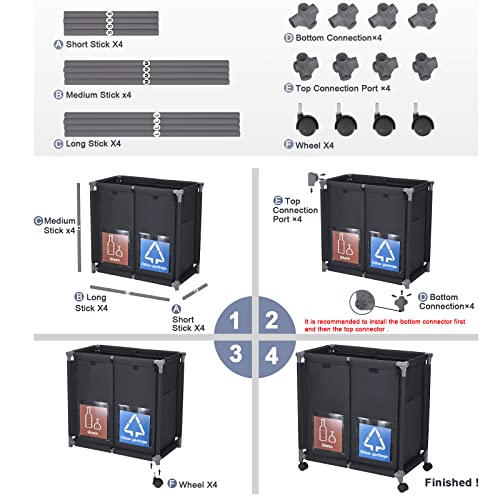 Hivexagon 2 in 1 Garbage Recycle Sorting Basket,2 Cover Top - Image 5