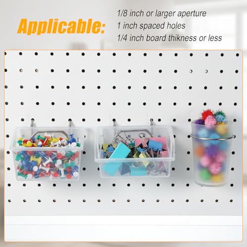 20 PCS Pegboard Bins and Cups with Hooks and Loops Peg - Image 7