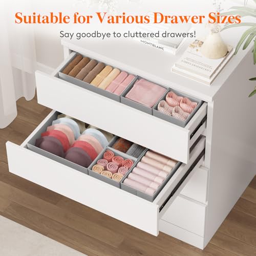 Lifewit Drawer Organizer Clothes for Closet, Gray, 24 Pack - Image 5