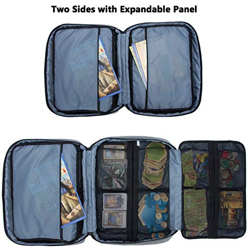 Board Game Carrying Case with 18 Pockets for Board Games, Pieces - Image 4