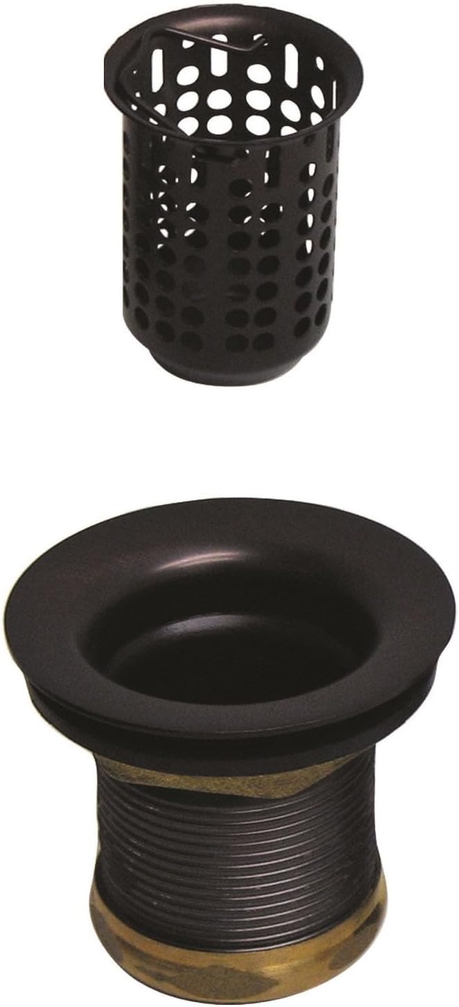 Westbrass A218-12 Junior Bar and Laundry Sink Drain Assembly with Removable Strainer Basket, Oil Rubbed Bronze