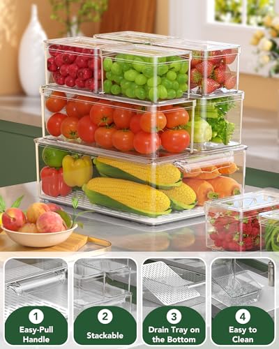 KEMETHY 11 Pack Refrigerator Organizers and Storage, Stackable - Image 4