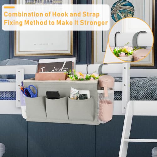 Lilithye Bedside Caddy, Bedside Storage Bag Hanging Organizer - Image 3