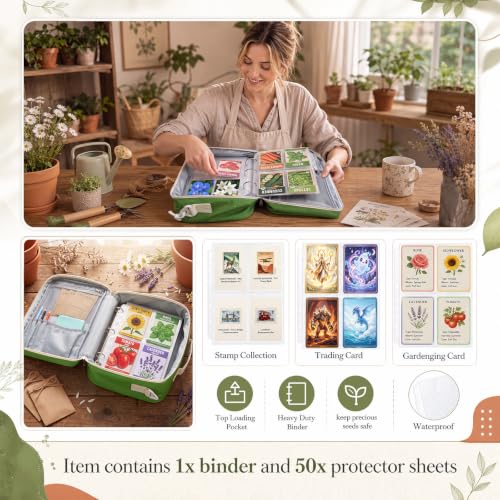 Seed Storage Organizer Binder with 50 Sheet Protectors - Image 4