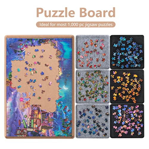 Lavievert 1000 Piece Jigsaw Puzzle Board with 6 Sorting Trays - Image 4