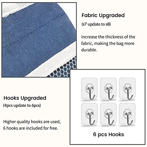 Kanrichu 2pcs Middle Wall Hanging Organizer Bag, Linen Fabric - Image 5