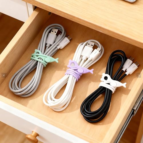 28 Pcs Silicone Cable Ties Reusable, Cable Cord Organizer Straps - Image 3