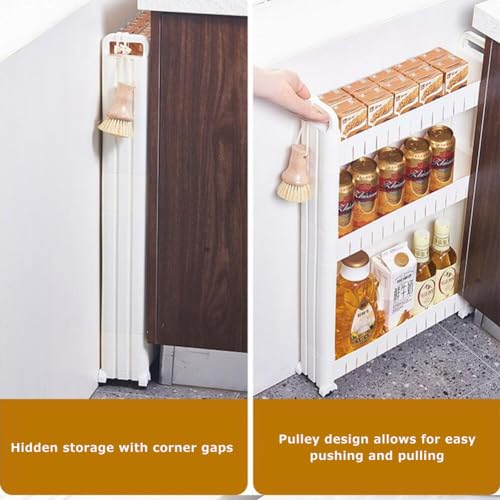 3.54 Slim Storage Cart Durable Bathroom Organizer Slide Out - Image 8