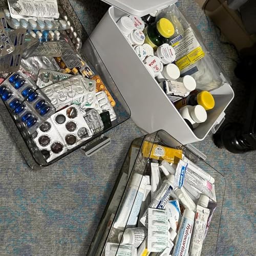 4- Tier Medicine Storage Box Organizer Portable First Aid - Image 3