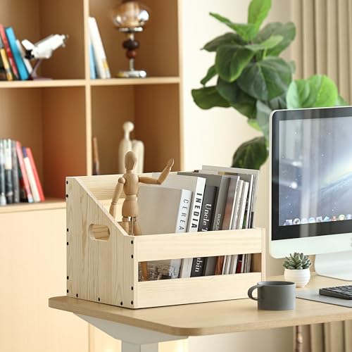 Wooden Vinyl Record Storage Crate, Desktop Record Display Stand - Image 3
