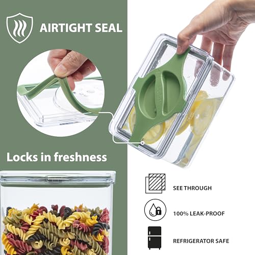 Airtight Pantry Storage Container 5 PC Set, Twist-Lock Lid Sand - Image 6