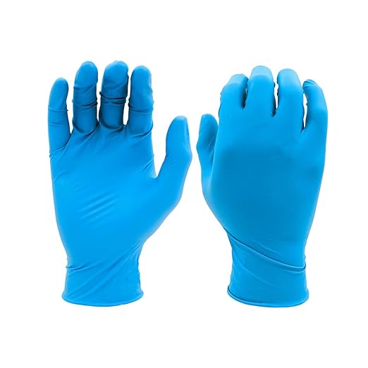 SHOWA 8005PF Sustainable EBT Latex-Free, Powder-Free, Nitrile Disposable Single Use Safety Gloves, 8 Mil, 9.5" Length, Large (1 Box/50 Gloves)