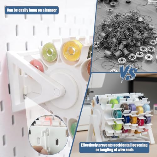 Rotating Bobbin Thread Organizer, 60-Hole Sewing Thread Holder - Image 4
