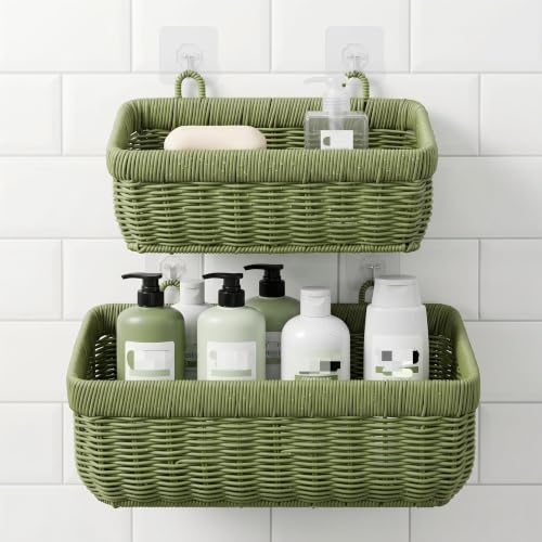 Wicker-Style Hanging Baskets, Wall Mounted Storage Organizer - Image 5