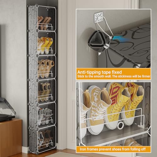 MAGINELS 6 Tier Shoe Rack Organizer with Cover, Slim | All Products - Image 7