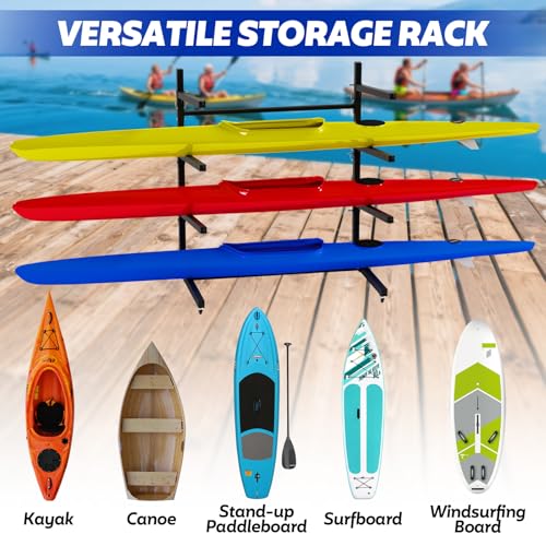 Freestanding Kayak Storage Rack, Adjustable 3-Tier Kayak Rack - Image 7
