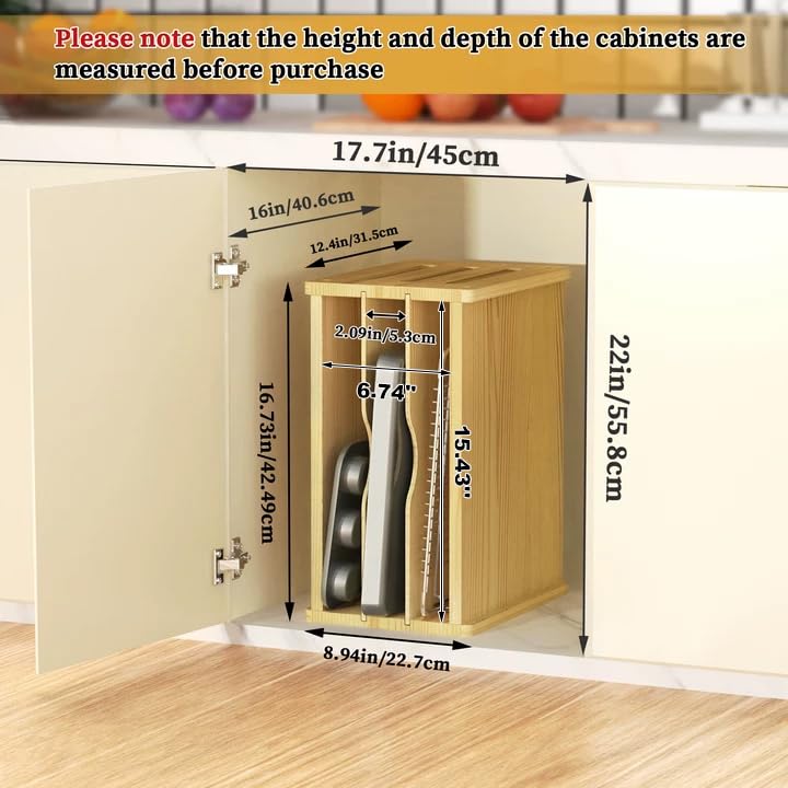 4 Tier Tray Dividers for Cabinets, Kitchen Vertical Baking Sheet - Image 4