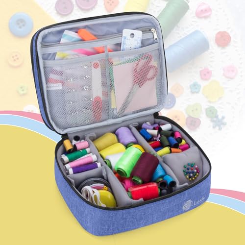 Luxja Double-Layer Medium Sewing Organizer, Dark Blue - Image 5