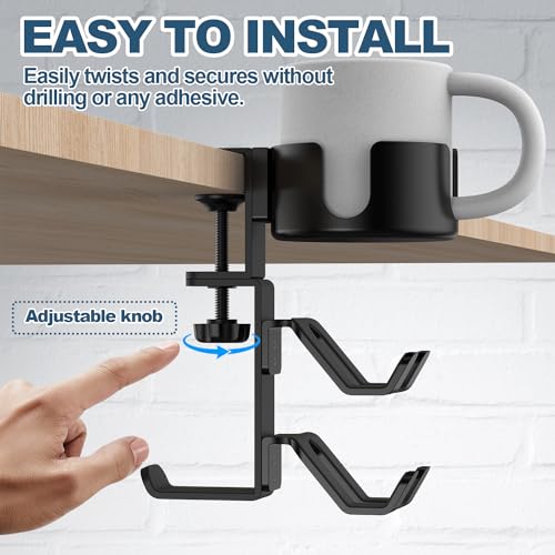 4 in 1 Desk Cup Holder with Headphone Hanger | Laundry & Clothing - Image 5