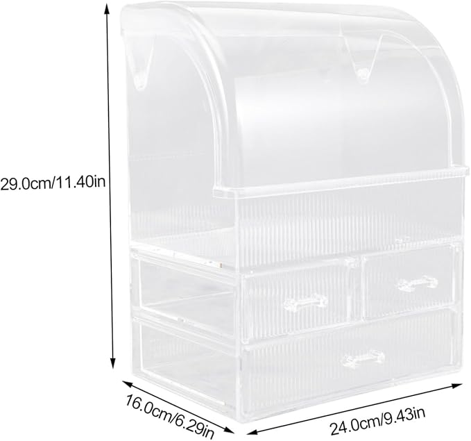 Extra Large Acrylic Makeup Organizer Box with Drawers Stylish Desktop Storage for Cosmetics Jewelry Accessories Transparent Design for Easy Access and Tidy Spaces