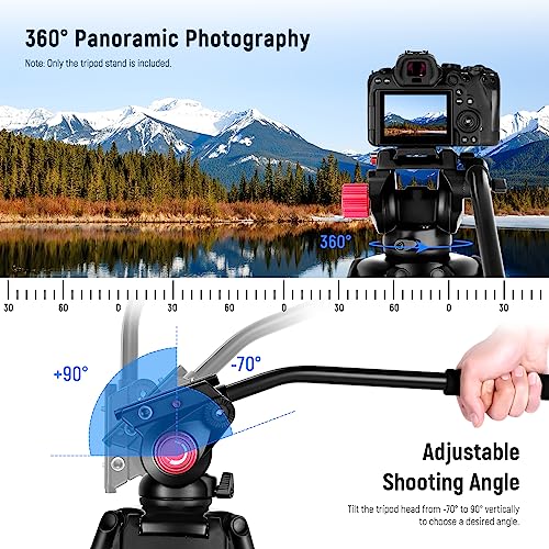 NEEWER 79"/200cm Video Tripod, Heavy Duty Aluminum Alloy Camera - Image 7