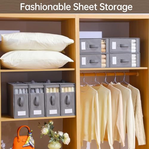 8 Pack Sheet Organizers and Storage, Bed Sheet Organizer - Image 5