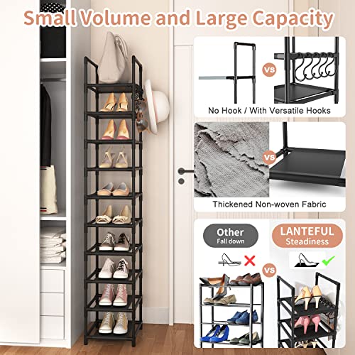 LANTEFUL Tall Narrow Shoe Rack for Entryway, 10-Tier Sturdy Metal - Image 7