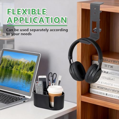4 in 1 Desk Cup Holder Clamp on Under Desk Headphone Hook - Image 7