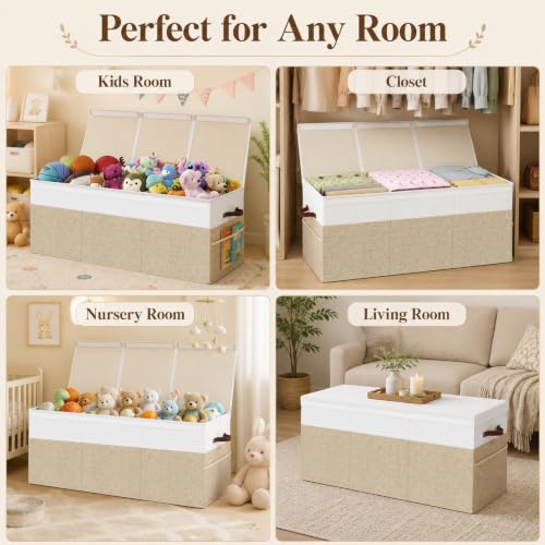 150L Extra Large Toy Storage Box with Lid for Boys Girls - Image 4