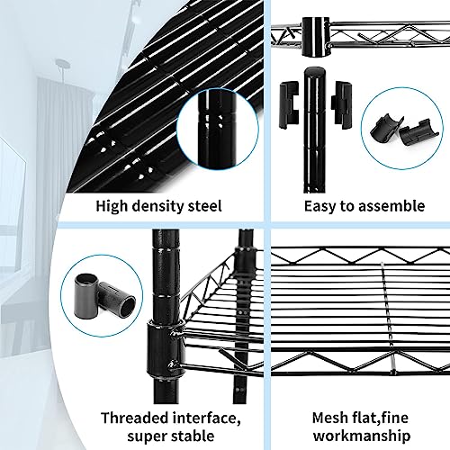 SUNLPH 6-Tier Wire Shelving Adjustable Shelves Unit Metal Storage - Image 5
