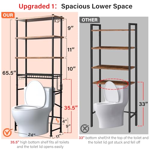 Over-The-Toilet Storage Shelves, 4-Tier Bathroom Org | All Products - Image 3