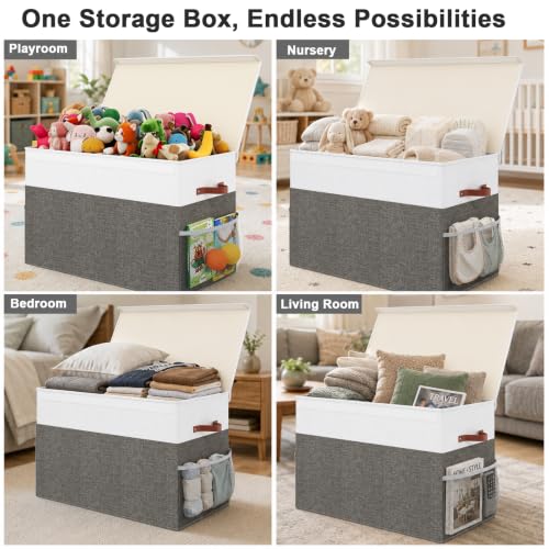Large Toy Storage Box with Lid, Toy Chest Organizer Bin for Kids - Image 4