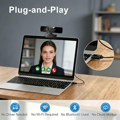4K Webcam for Laptop/Desktop/Monitor with Privacy Cover - Image 5