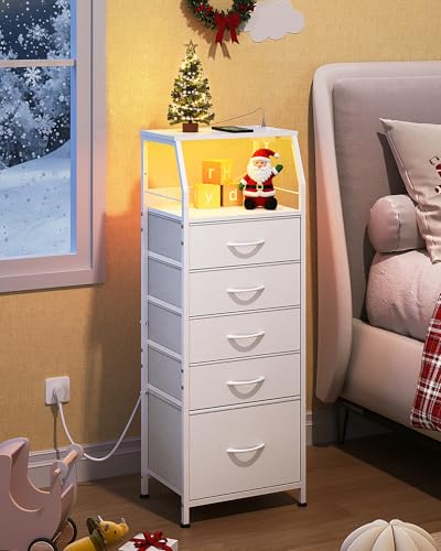 WLIVE Night Stand with Charging Station, White LED 5 | All Products - Image 3
