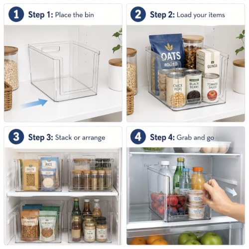 Extra Large Clear Open-Front Pantry Organizer Bin, 30.5x26.7x20.3 - Image 4