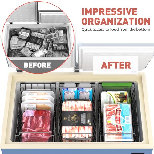 Freezer Organizer Bins for 5-7 Cu.FT Chest Freezer, 4 Pack Black - Image 6