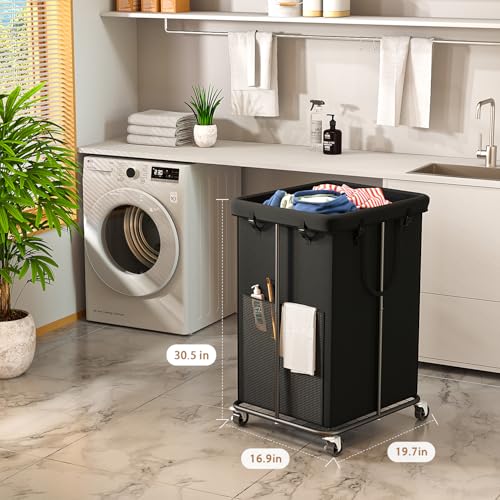 150L Large Laundry Hamper with Wheels, Rolling Laundry Basket - Image 5
