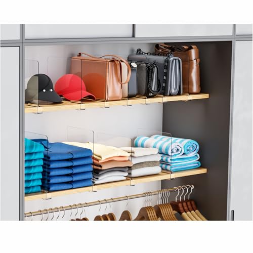 Yieach Adjustable Height Clear Shelf Dividers,6 Pack Acrylic - Image 7