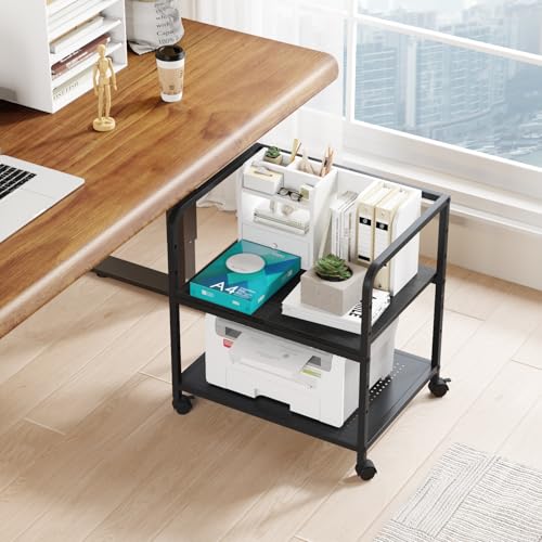 21"x15.8" Large Printer Stand with Storage, 2-Tier Under - Image 3
