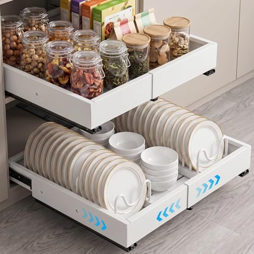 DOMNIU 2 Pack Pull Out Cabinet Organizers Width(12"-19") - Image 2