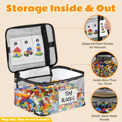 6-Pack Extra Large Clear Toy Storage Bags with Zippers, TPU - Image 7