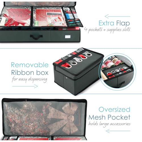Hearth & Harbor Wrapping Paper Storage Container | Home Organization - Image 5