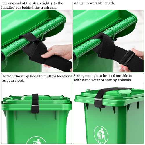 Dicunoy 4 Pack Garbage Can Lids Locks, Adjustable Outdoor - Image 4