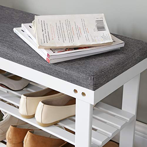 SONGMICS Bamboo Shoe Bench, 3-Tier Shoe Rack - Image 8