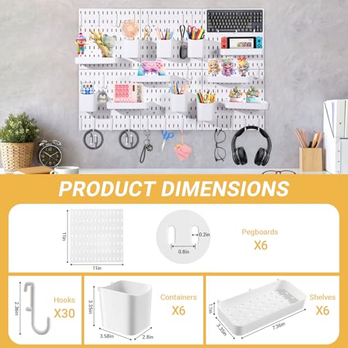 48 PCS Pegboard Wall Organizer Kit, 6 Panels with 42 Hooks - Image 4