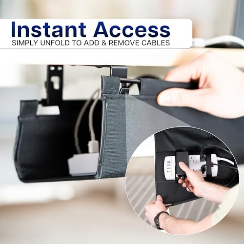 VIVO Black Screw-on 47 in Fabric Cable Management Tray - Image 4