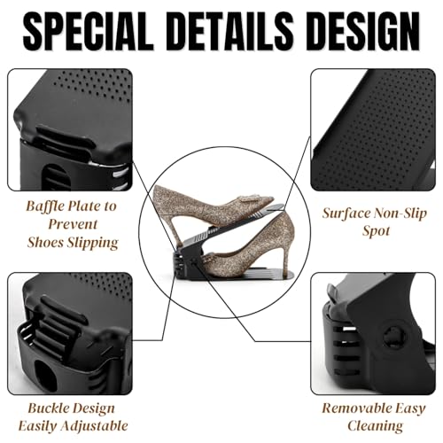 Noamus 24 Pack Shoe Slots Organizer, Adjustable 4 Levels Shoe - Image 6