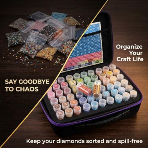 Portable Diamond Painting Storage Case with Clear Bead Organizers - Image 7