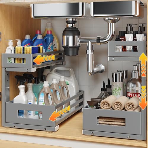 2-Pack Under Sink Organizers and Storage,2-Tier L Shape - Image 2
